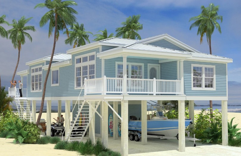 Coastal Home On Stilts to reduce any impacts of Storm Surge